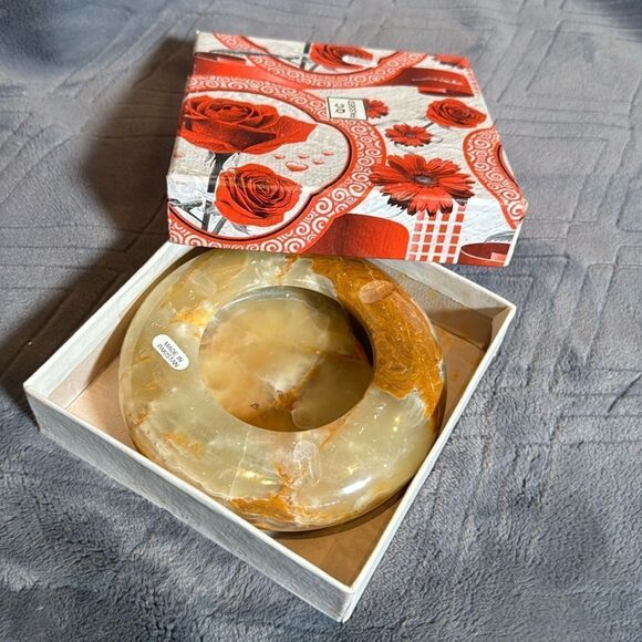 Gorgeous Natural Stone Ashtray or Trinket Box Heavy BRAND NEW Great Gift - Picture 11 of 12